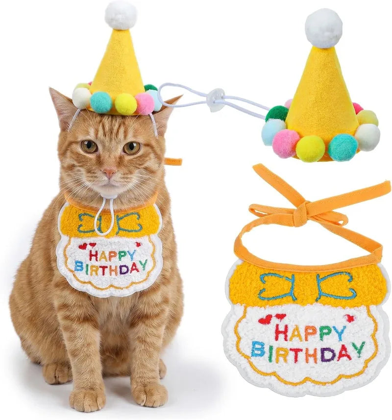 Chapéu de Festa para Animais de Pelúcia, Chapéus de Aniversário para Cães, Gatos, Coelhos, Filhotes, e Roupas para Gansos, Decoração de Patos de Plástico e Cimento