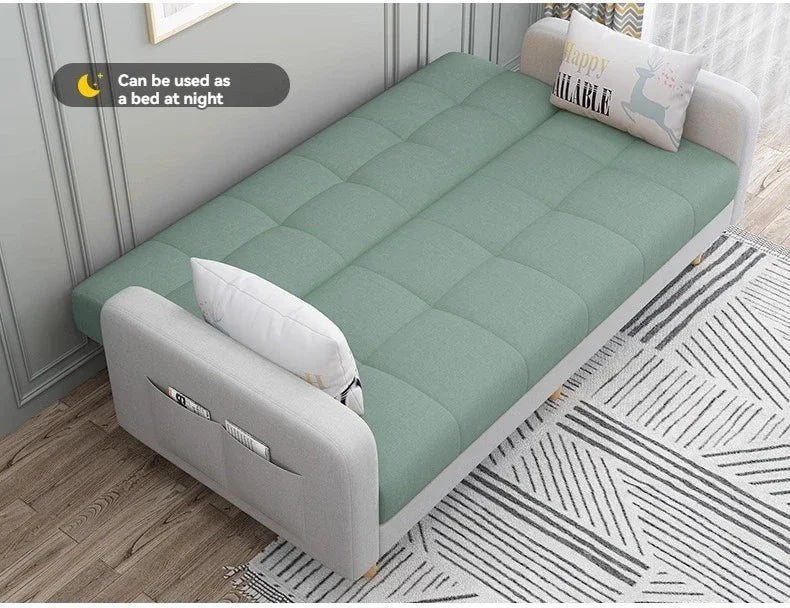 Sofá-Cama Pequeno e Estável, Cama de Casal Dobrável de Dupla Função, Sofá para Soneca em Casa/Escritório, Sofá para Três Pessoas, Tecido Confortável, Sofá Preguiçoso