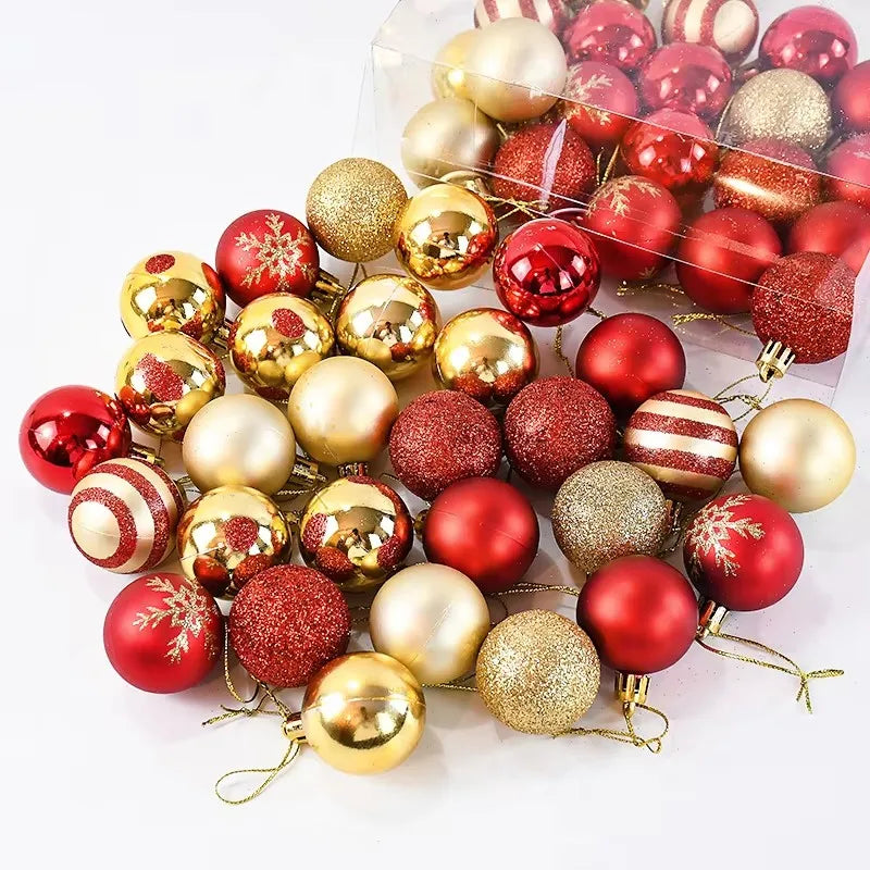 50 Pçs/caixa Bolas de Natal Ornamentos de Árvore de Natal Bola Xmas Pendurado Árvore Home Party Decor 2025 Presente de Ano Novo Noel Navidad