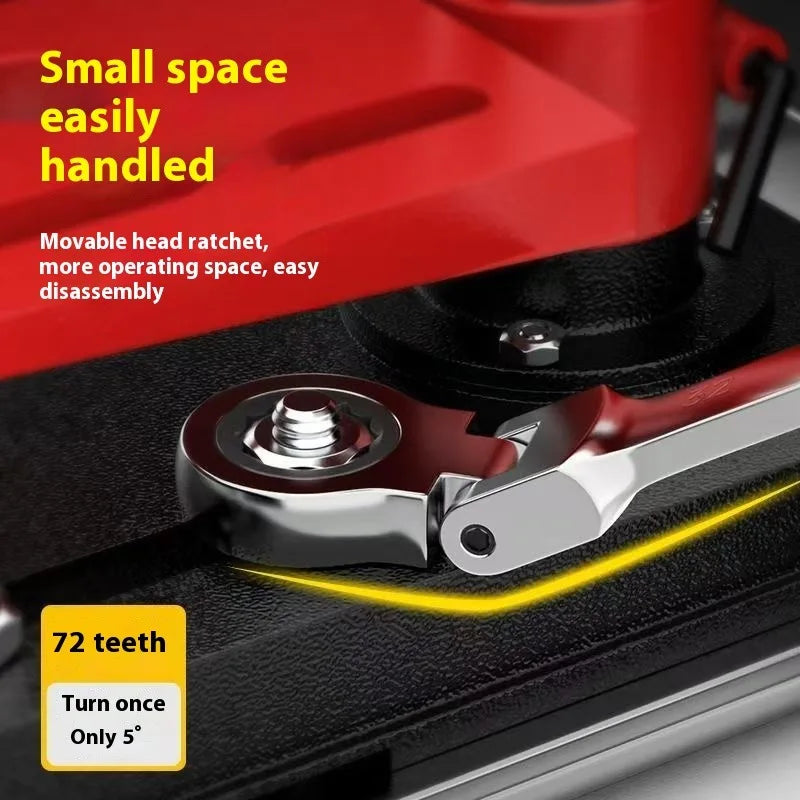 Chave de catraca combinada de 6-32mm72 dentes - chave de extremidade aberta ameixa, 180 °   rotação, ferramenta de manutenção profissional.