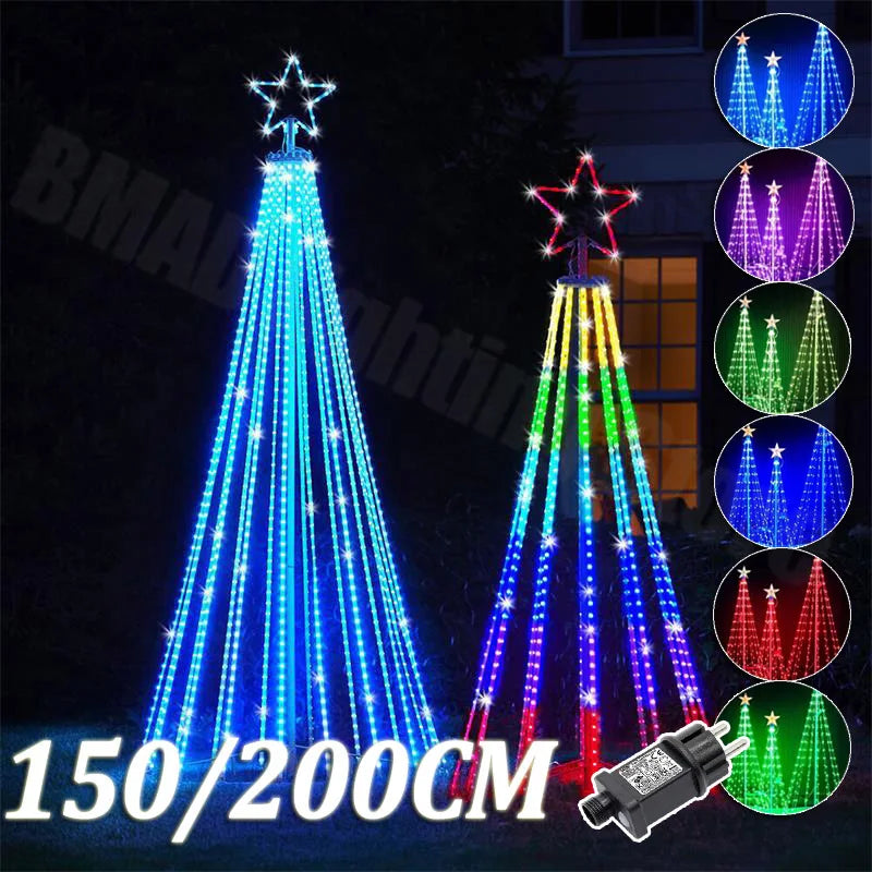 LED Cone Animado Lightshow Árvore De Natal Luz, Jardim Ao Ar Livre String Luzes, Impermeável Home Decorações Do Partido Xmas, 2024
