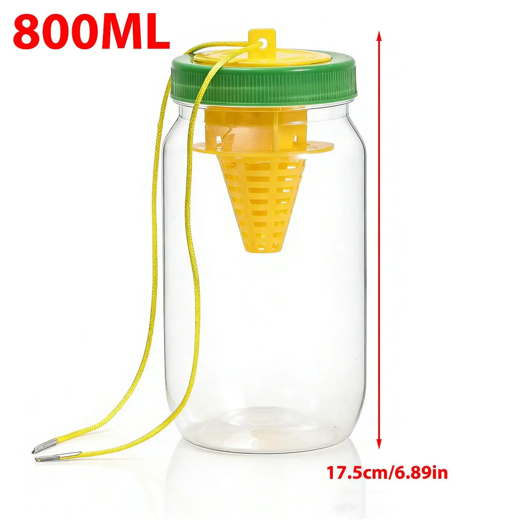 Armadilha para Moscas de 800ml em Garrafa PET com Funil para Controle Eficaz de Moscas, Tampa de PP, Isca Atrativa Natural