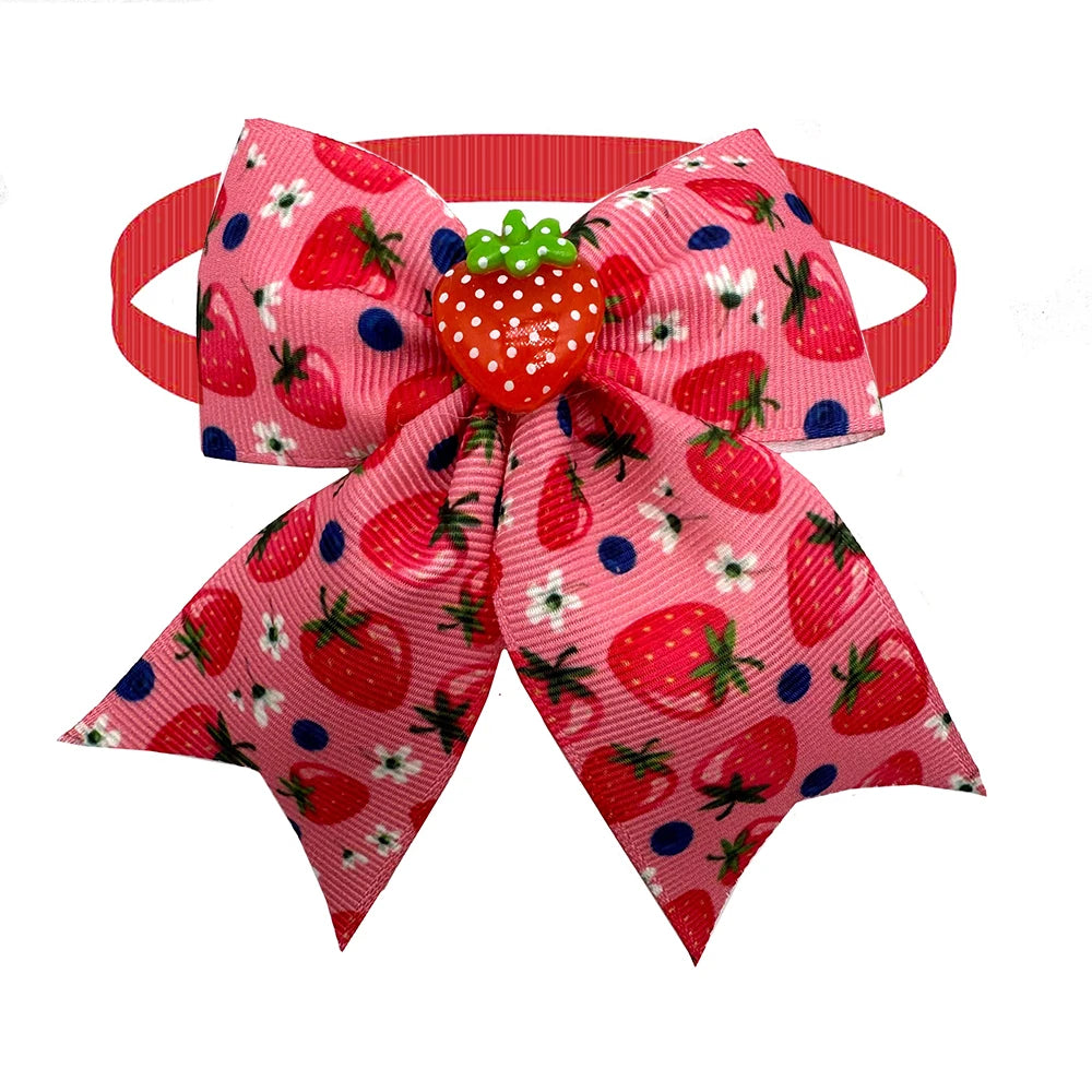 50 pçs estilo fruta pequeno cão gravatas borboleta padrão limão produtos para animais de estimação pescoço gravata coleira pet aliciamento suprimentos para pequenos acessórios para cães
