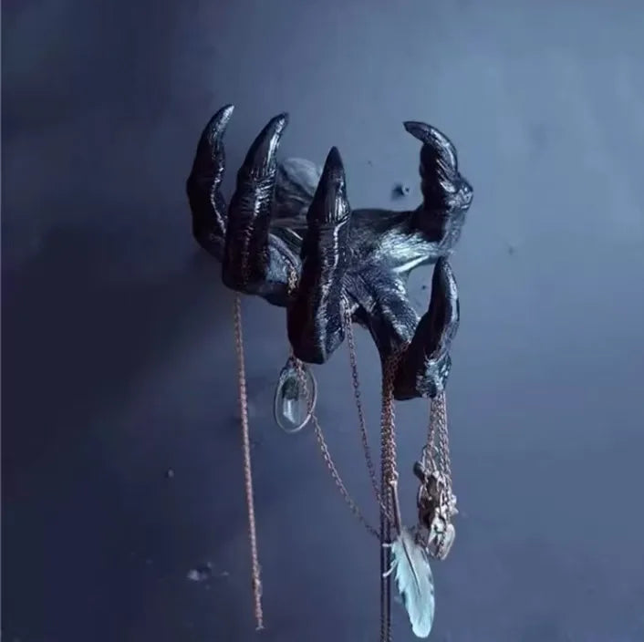 Braço de Bruxa de Halloween com Garra de Demônio e Olho Maligno, Ornamento de PVC Macio, Pingente Gótico para Pendurar na Parede, Decoração Assustadora para Casa e Mesa, Artesanato para Festa