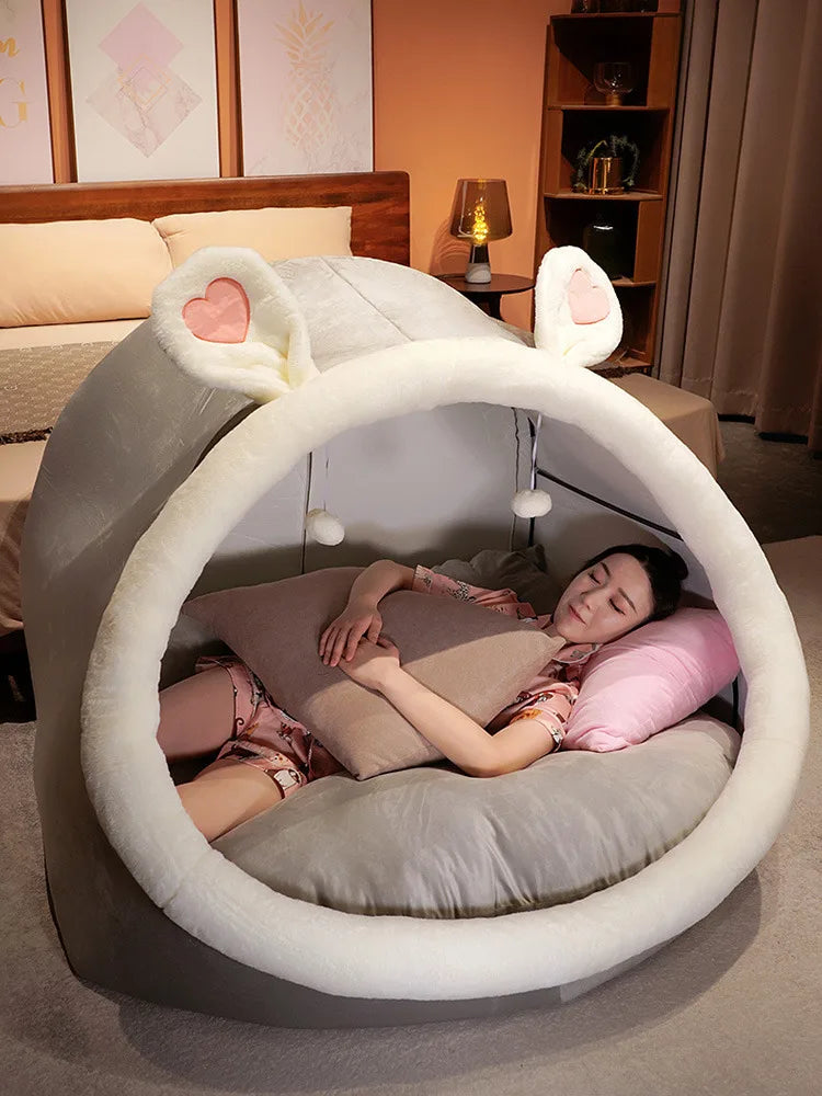 Bonito oversized adulto criança tenda de pelúcia casa aconchegante pessoa preguiçosa sofá no chão ninho de gato almofadas de natal almofada sentada