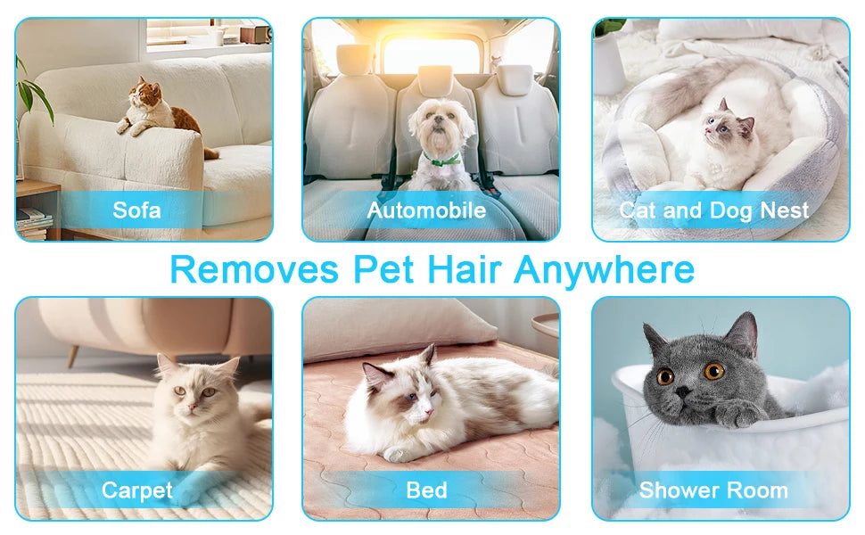 Removedor de Pelos de Animais, Ferramenta Reutilizável Quatro em Um para Remoção de Pelos de Cães e Gatos - Adequado para Sofás, Carpetes e Assentos de Carro