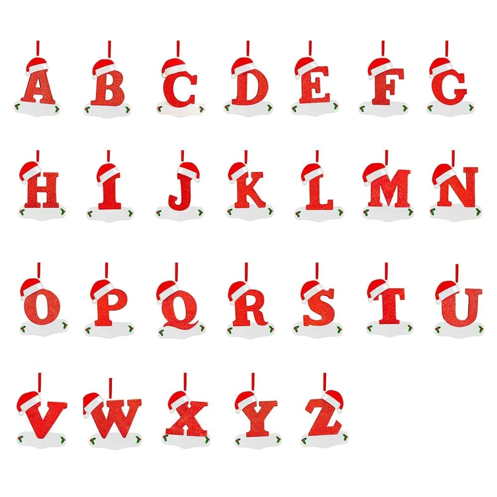 Personalize Decoração De Natal, 26 Letras, Pingente para Árvore De Natal Decor,DIY Nome Ornamento