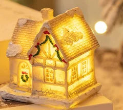 Enfeite de Natal em Resina, Casa em Miniatura, Decoração de Mesa, Figurinha de Aldeia Natalina, Decoração de Mesa para Casa de Férias, Presente de Natal