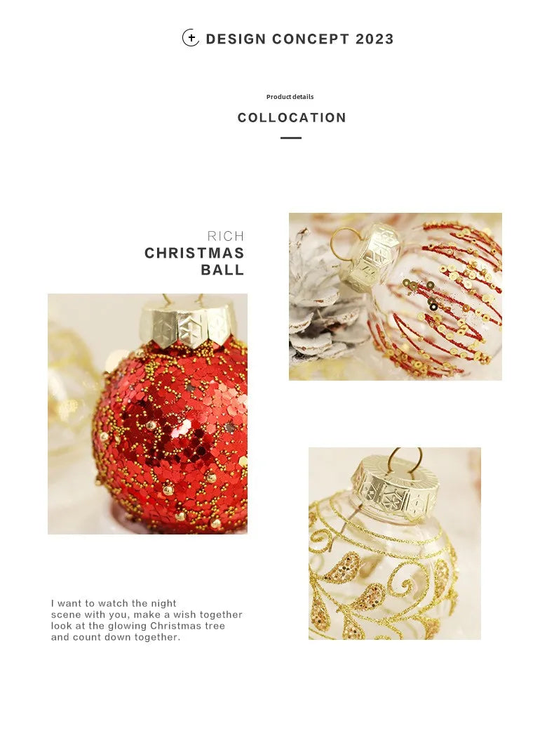 25 pçs 6cm bolas de natal bola grande árvore de natal pingente ornamentos para decoração de festa 2025 ano novo navidad presentes acessório ljiao