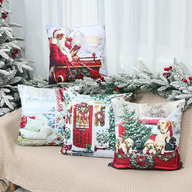 Capa de almofada de natal decorações de natal para casa 2025 feliz natal ornamento fronha natal navidad ano novo 2026 presentes