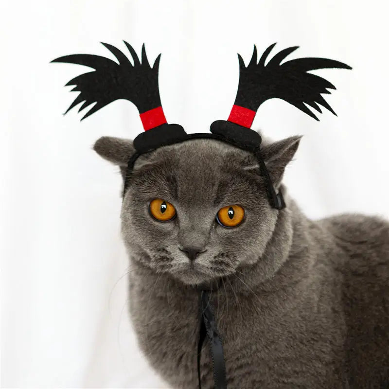 Traje de animal de estimação engraçado headwear para gato filhote de cachorro cão halloween fotografia adereços fontes de festa acessórios para animais de estimação