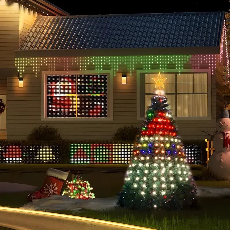 Luzes LED para Árvore de Natal 400 LEDs, Luzes de Cordão RGB Inteligentes para Decoração de Feriados, Controle por APP/Remoto
