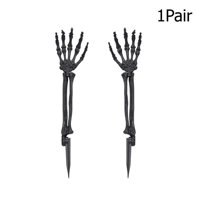 Decoração de Braços de Esqueleto para Halloween, Mãos de Esqueleto Realistas para Decoração de Jardim e Cemitério, Estacas de Esqueleto para Festa ao Ar Livre - Kasa & Pet