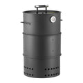 18.5\" Barrel Outdoor Charcoal Smoker Grill Coated Steel BBQ with 2 Grilling Grates and 1 Hanging Feature for Backyards