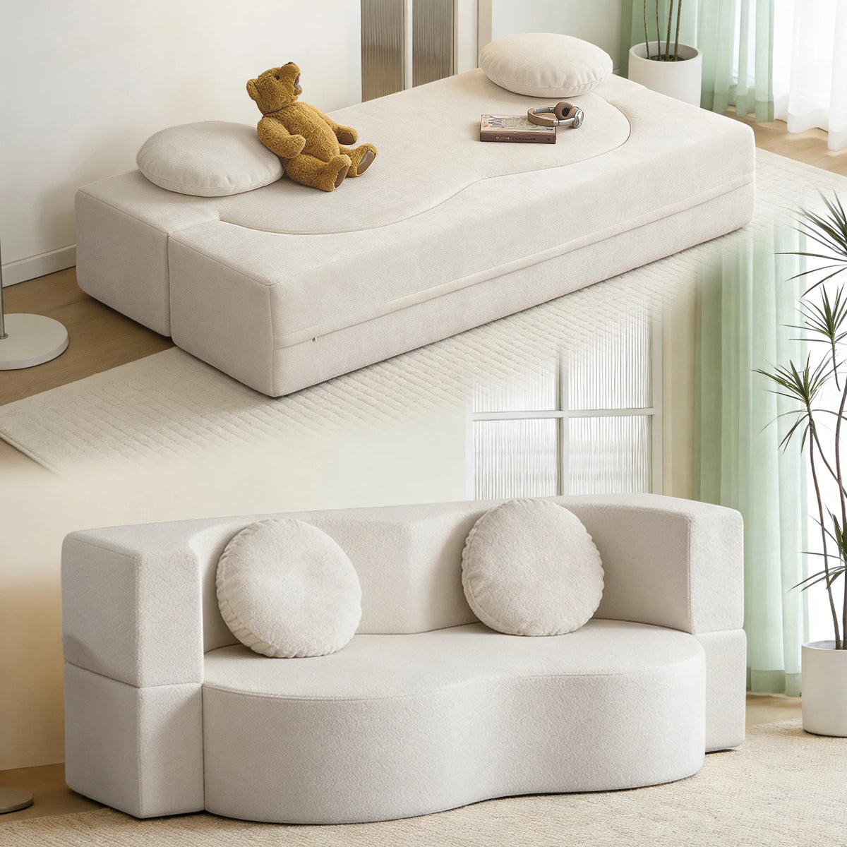 Sofá-cama com compressão a vácuo, sofá retrô, sofá dobrável duplo vintage para sala de estar, sofá modular de tecido para apartamento pequeno.