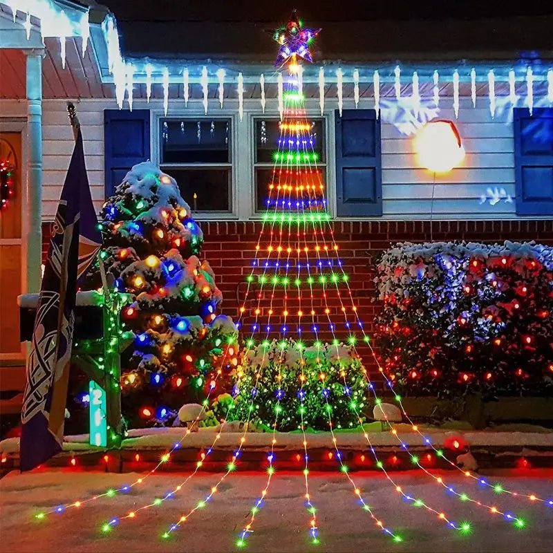 Led estrela cachoeira luzes decorações de natal luzes da corda ornamentos de árvore de natal para casa 2025 navidad natal ano novo 2026