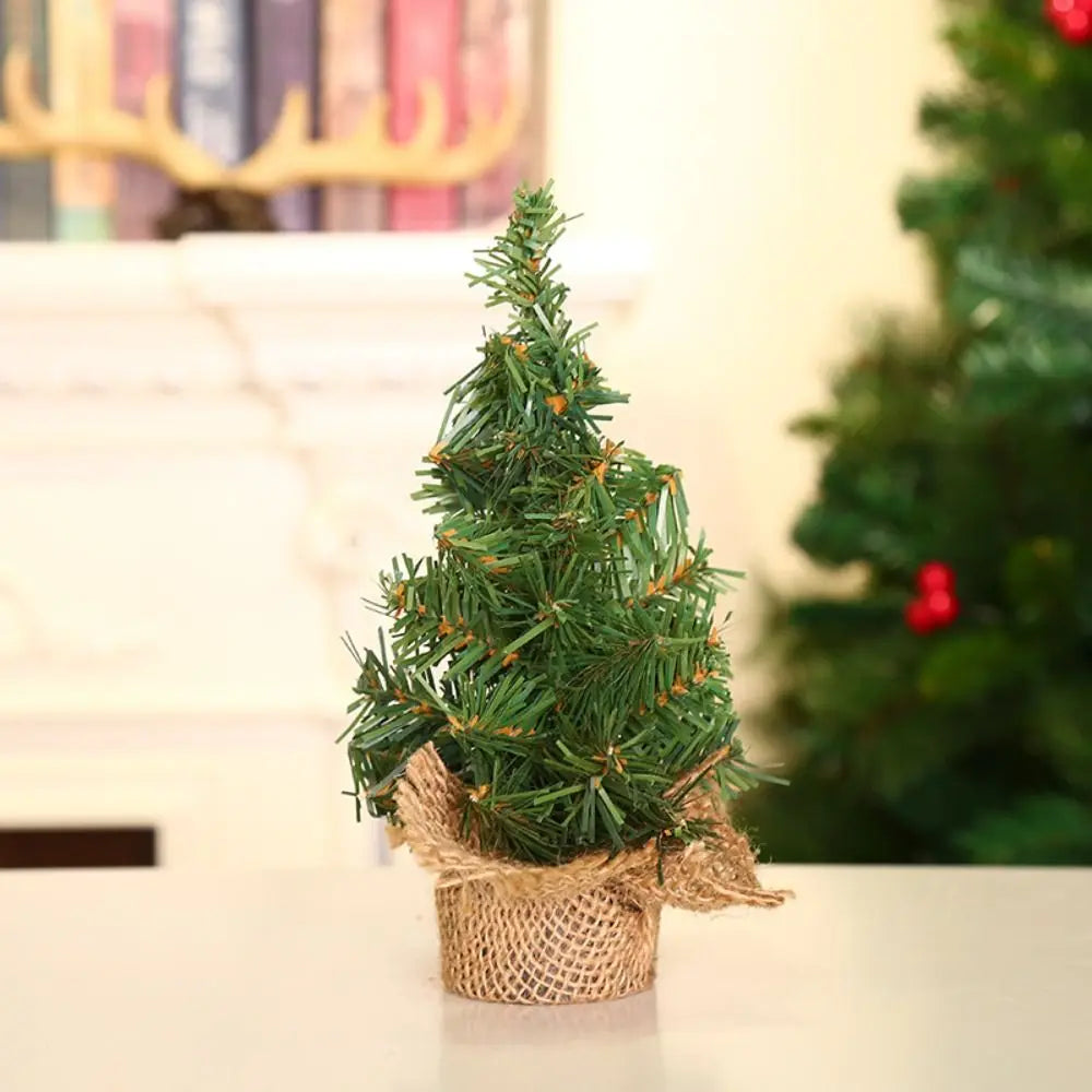 Mini Árvore de Natal Artesanal de PVC de Alta Qualidade 20/30/40CM, Árvore de Natal Mini DIY, Plantas Artificiais para Decoração de Casa