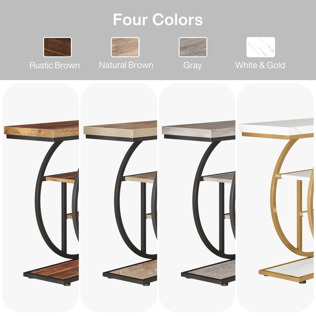 Industrial Entryway Console Mesa para Sala de Estar, Foyer Corredor Mesa para Entrada, 4-Tier Mesa, 41,3"