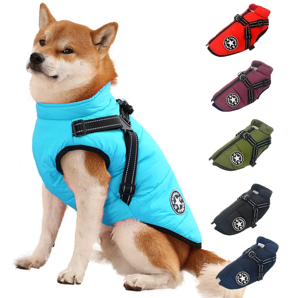 Colete Impermeável para Cães com Arnês Refletivo, Roupas de Inverno para Cães Pequenos e Médios, Shiba Inu, Doberman, Jaquetas para Atividades ao Ar Livre