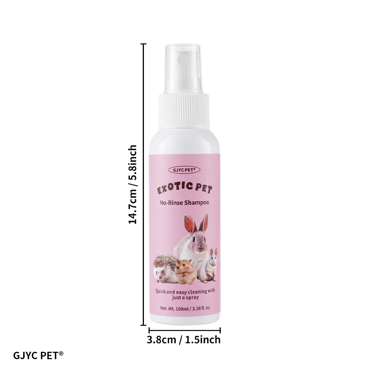 Shampoo para Pets Sem Água para Pequenos Animais, Fórmula Suave Hipoalergênica, Limpeza Profunda e Desodorização