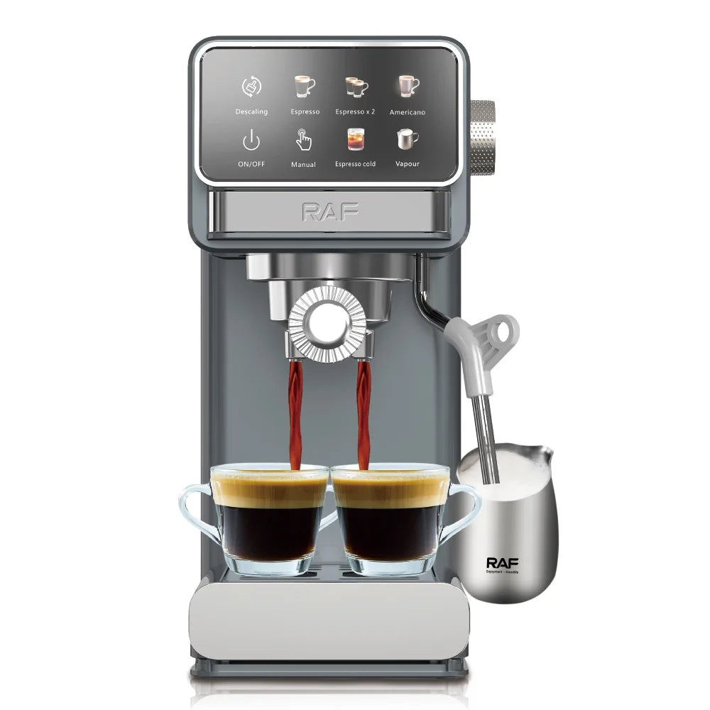 Máquina de café expresso para uso doméstico, extração de alta pressão, máquina de café com espuma de leite a vapor