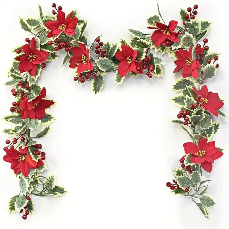 Guirlanda de Natal artificial - perfeita para atmosfera festiva - ideal para Natal, aniversário, casamento, aniversário, decoração de arco de parede
