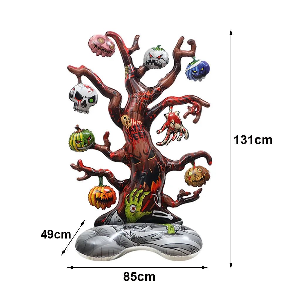 Balão Inflável de Folha de Alumínio para Decoração de Festa de Halloween: Fantasma, Abóbora, Crânio, Casa Assombrada, Lápide e Esqueleto - Kasa & Pet