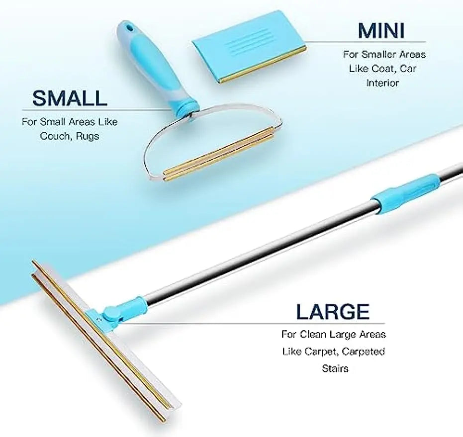 Conjunto removedor de pêlos de animais de estimação ferramenta de remoção de fluff metais alça telescópica tapete ancinho cão gato cabelo 180 °   Produtos para animais de estimação para barbear com carpete giratór