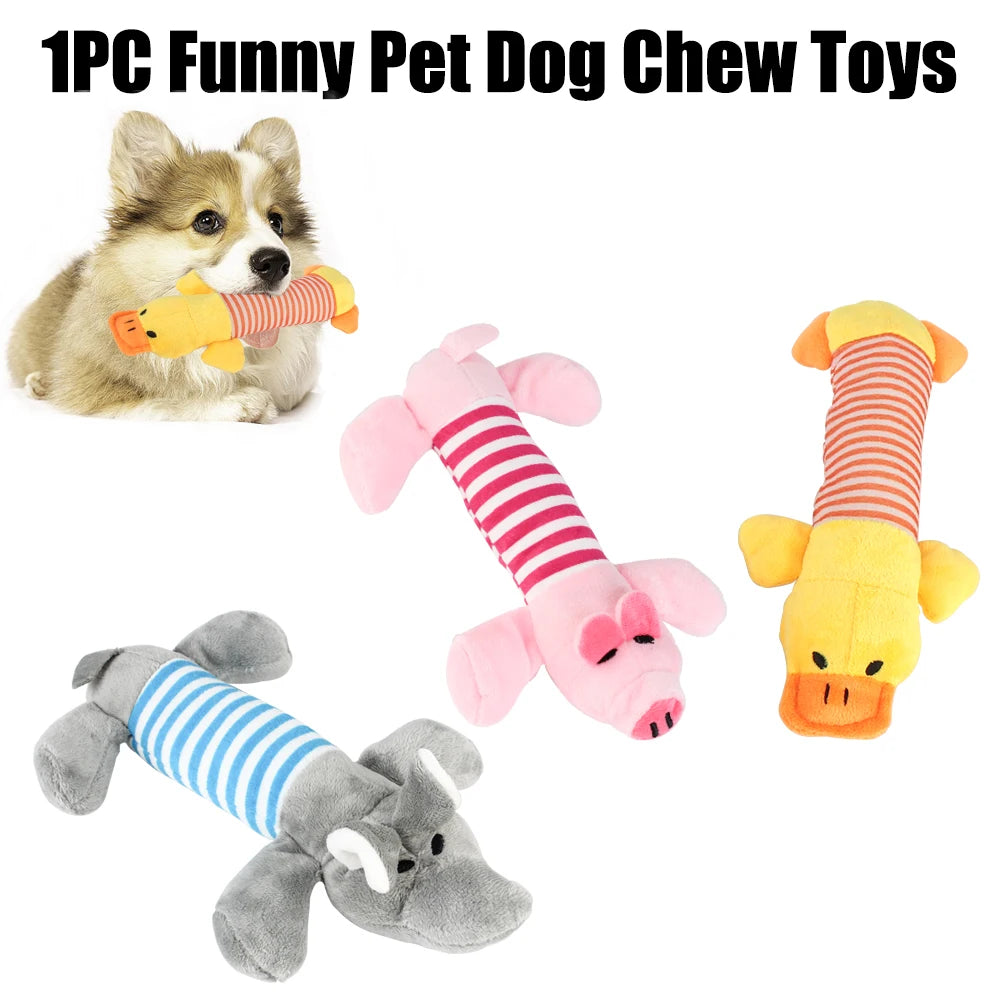 Apto para todos os animais de estimação cão gato velo brinquedos popular rangido mastigar som bonecas elefante pato porco animal de estimação engraçado brinquedos de pelúcia