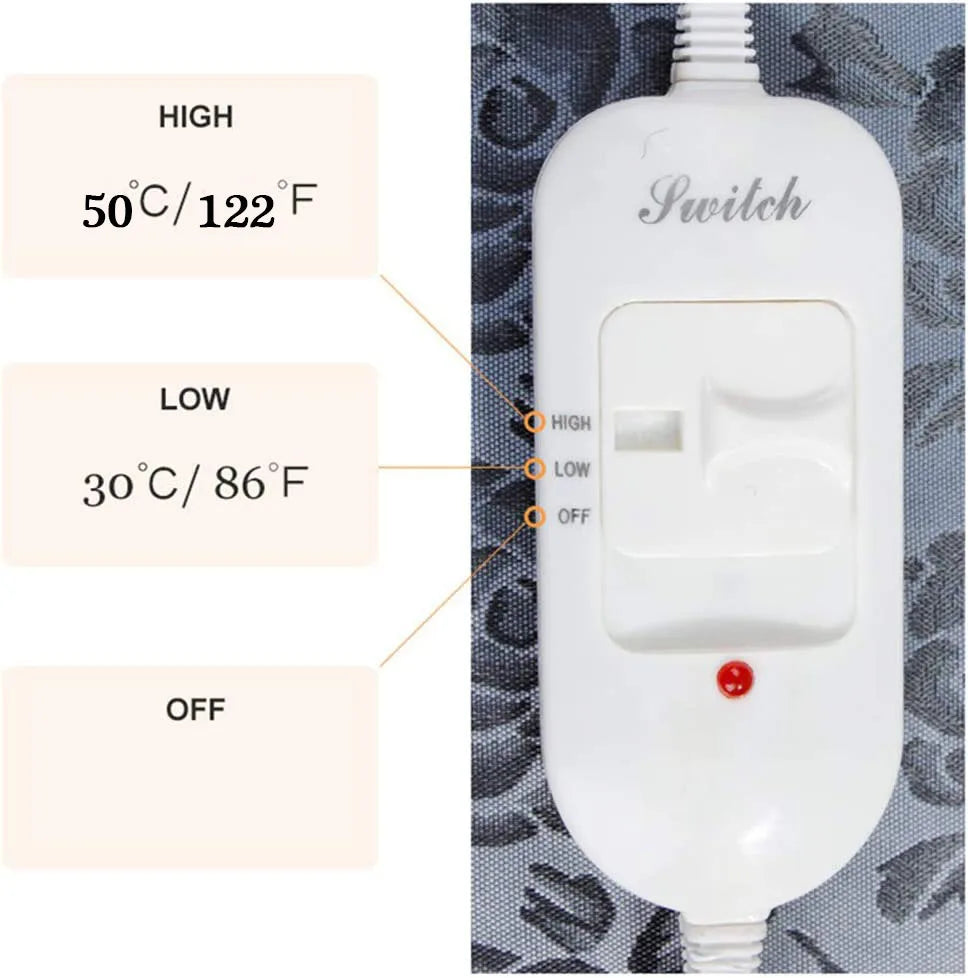 Almofada de aquecimento elétrica do animal de estimação para cães e gatos almofada de aquecimento ajustável