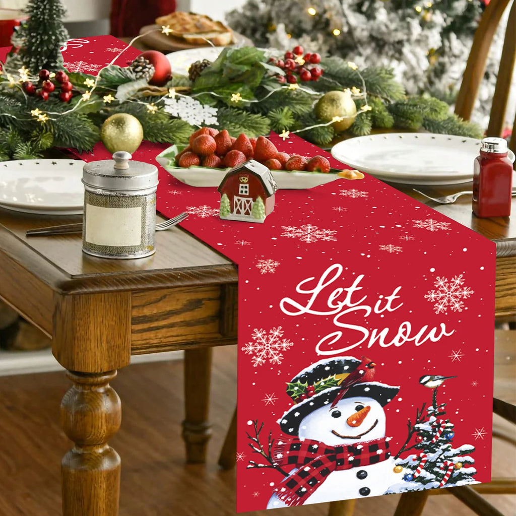 Natal papai noel corredor de mesa navidad natal noel árvore boneco de neve bandeira de mesa feliz natal decoração para casa 2025 ano novo 2026