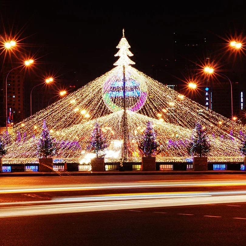 Guirlanda de led luzes da corda 10m 30m 50m 100m árvore de natal decoração de casamento à prova dwaterproof água luz de fadas interior ao ar livre 220v lâmpada da ue