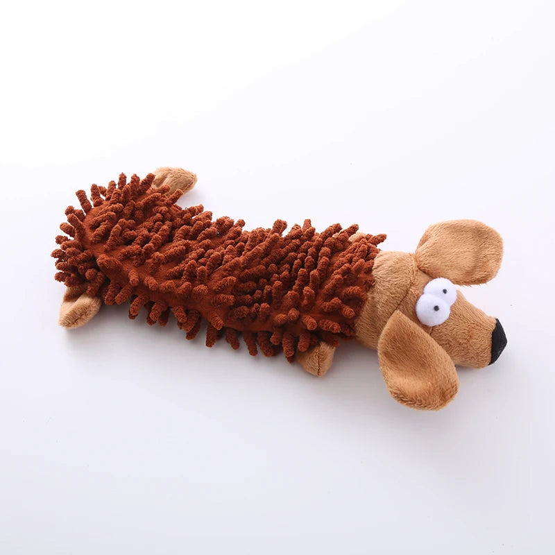Brinquedo para cachorro de estimação, brinquedo de pelúcia com som, esfregão, concha de pele, sapo, hipopótamo, suprimentos de moagem de dentes