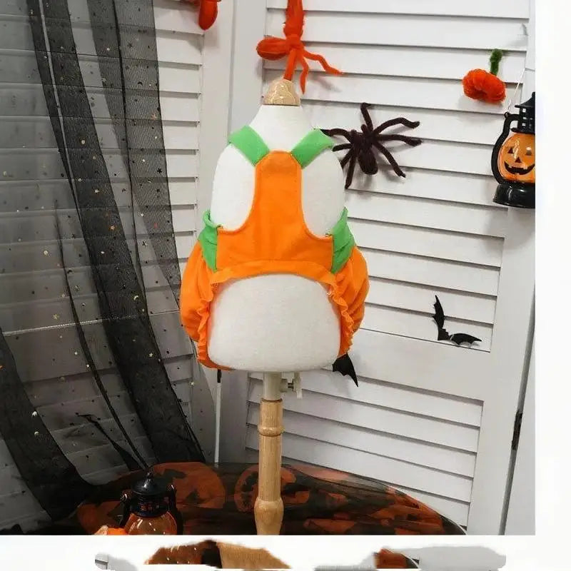 Fantasia de Abóbora para Animais de Estimação de Halloween, Vestido Fofo para Pets, Roupa Engraçada de Abóbora para Cães Pequenos, Gatos, Teddy, Poodle, Bichon, Roupas para Festa