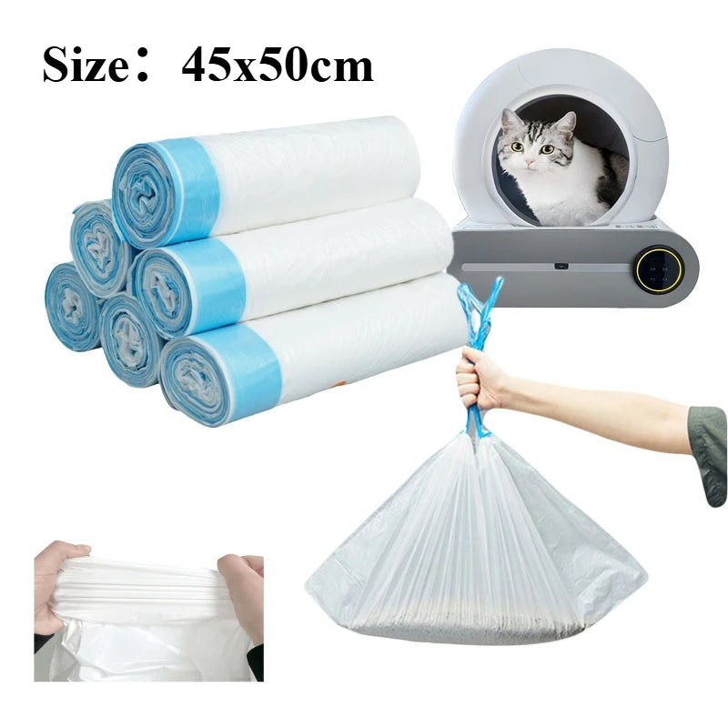 Sacos de lixo com cordão com alças-sacos de lixo descartáveis perfumados engrossados saco de lixo para gatos coletar fezes produtos de limpeza para animais de estimação