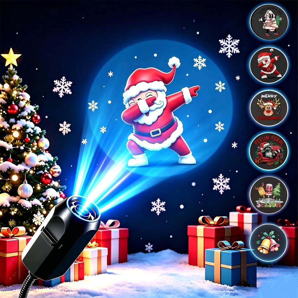 Projetor de Luz LED de Natal 3/6/10 peças com Padrões de Projeção - Luz Noturna Ajustável com Papai Noel e Árvore de Natal para Decoração de Natal
