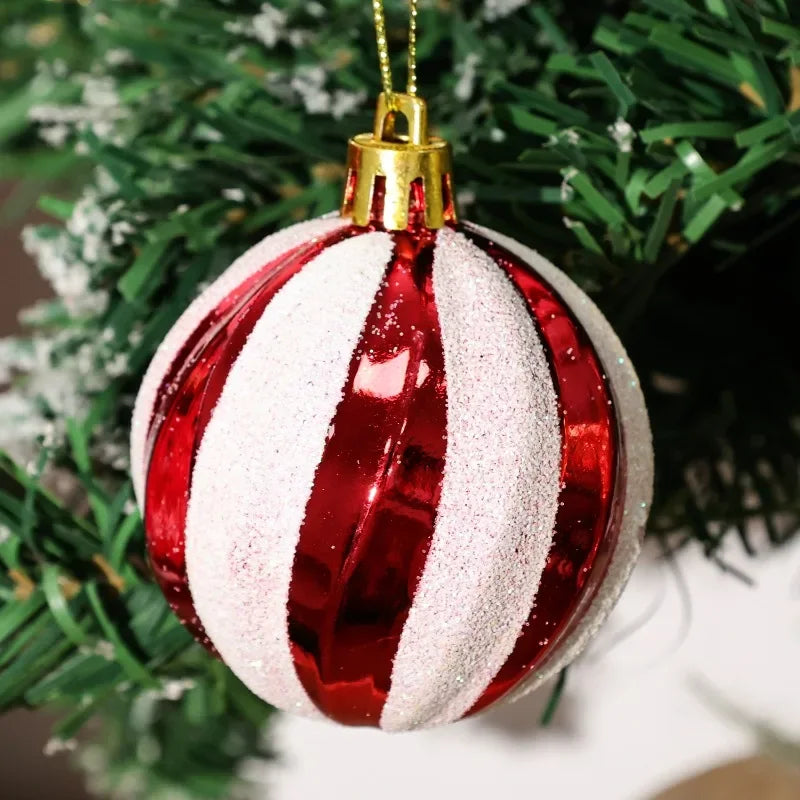 Bolas de Glitter de Natal 24/6x, Enfeites para Árvore de Natal, Bolas Pendentes para Árvore de Natal, Presente de Ano Novo, Decoração para Festa em Casa