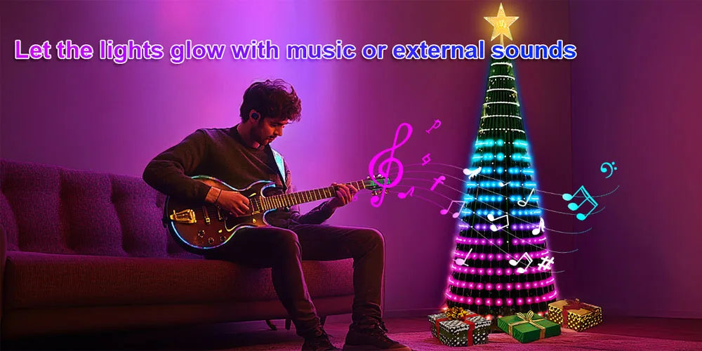 Presentes de Natal 2027, 1,8m/5,9ft, 400 LEDs, Luzes de Cordão para Árvore de Natal, Luzes Decorativas Internas com Mudança de Cor para Decoração de Casa em Feriados