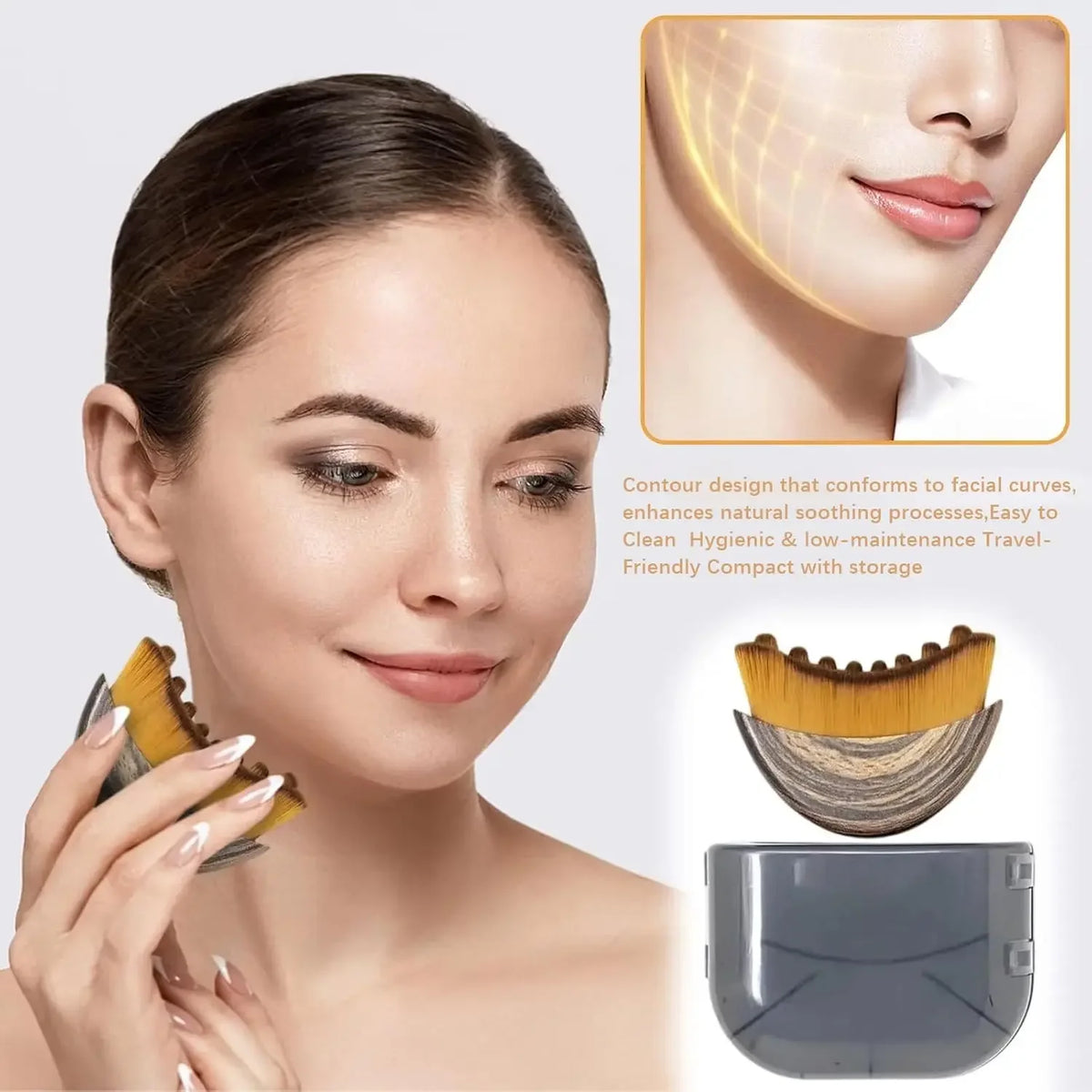 Lymphatic Contour Face Brush, Chin & Jawline Sculpting, Drainage Massager for Face, Ergonomically Designed to Fit The Skin Precisely
