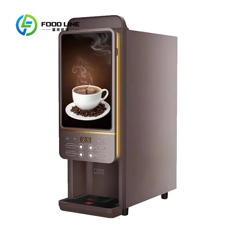 Máquina de café comercial multifuncional para escritório, automática, instantânea, chá e leite