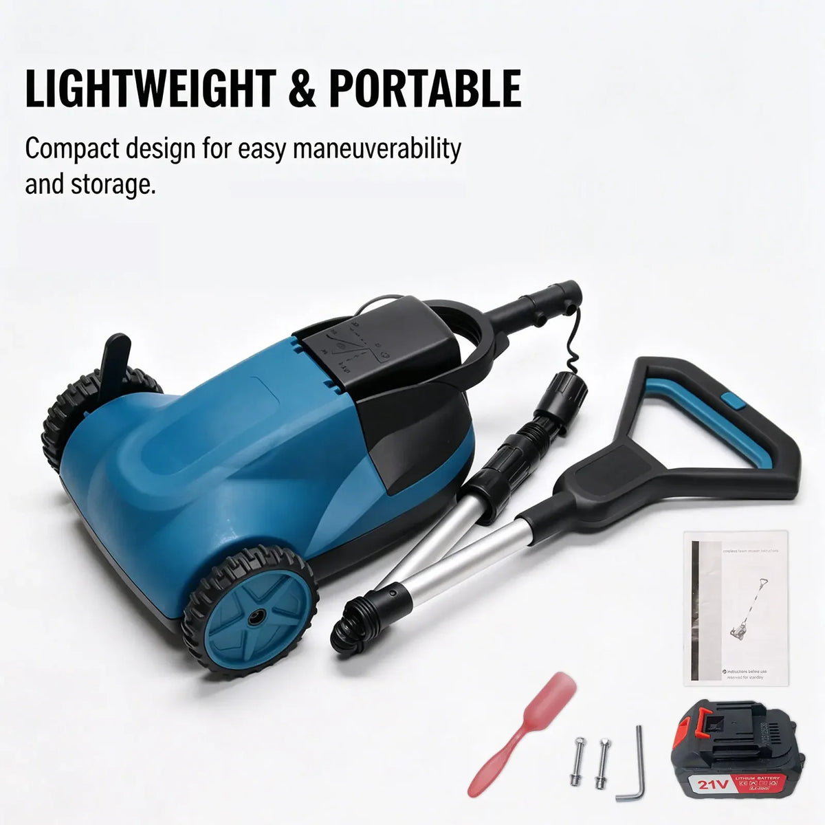 Cortador de Grama Elétrico Sem Escovas 2026 de 10 Polegadas 46000RPM 5000W com 3 Configurações de Altura Cabo Telescópico Compatível com Makita 18V Ba