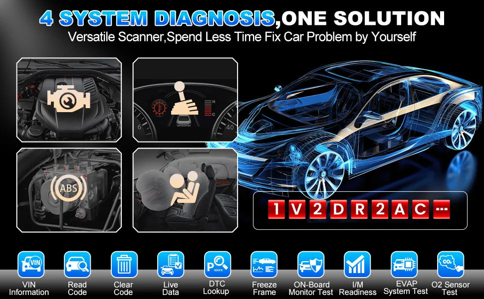 2026 NOVO LANÇAMENTO X431 CRP123 V2.0 Scanner Automotivo OBD2 para Diagnóstico de Motor/ABS/SRS/Transmissão, Ferramenta de Análise com 3 Funções de Redefinição