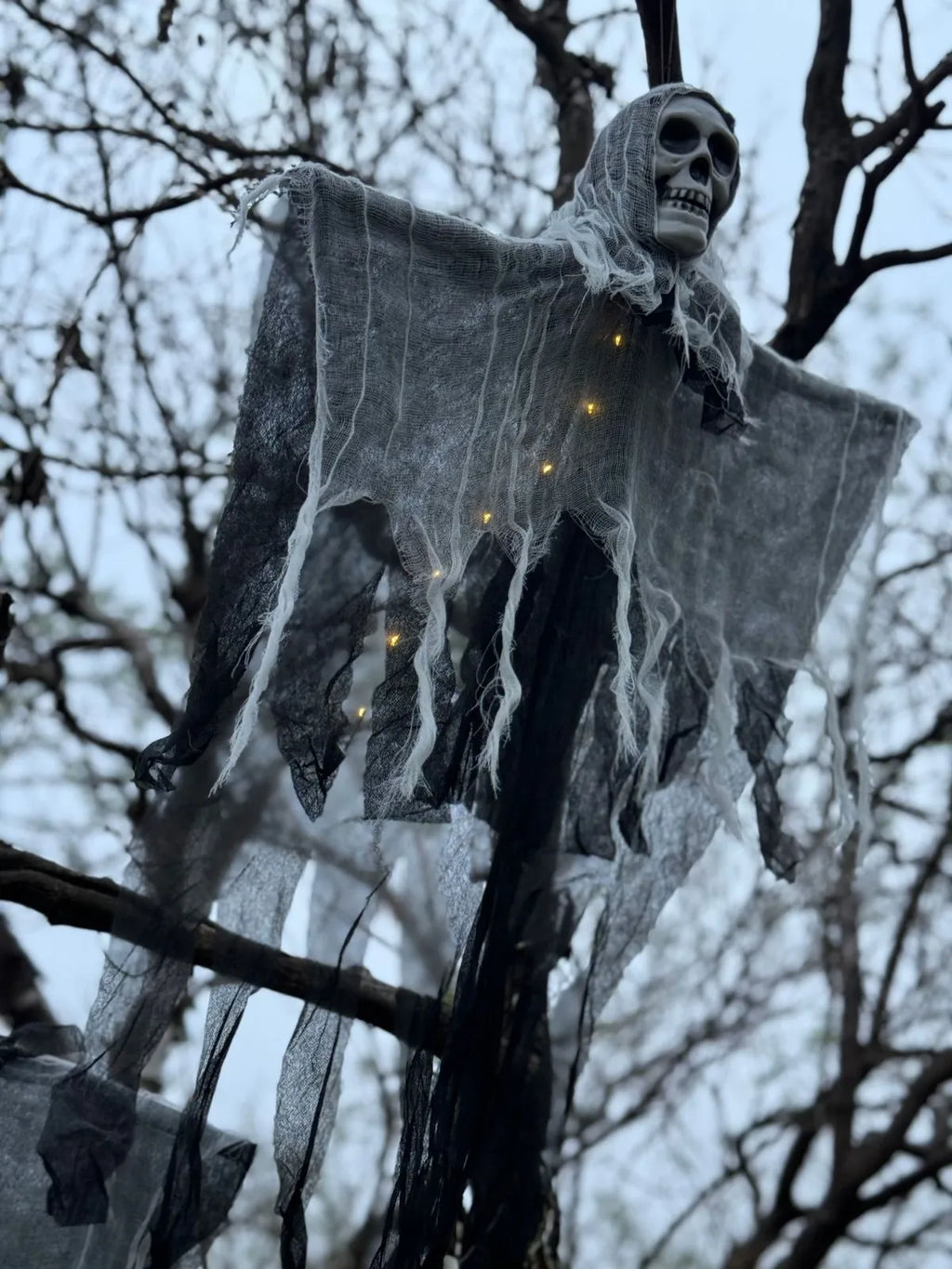 Halloween pendurado decorações fantasma crânio assustador gaze tecido para casa assombrada varanda adereços assustadores festa de terror pendurado ornamentos