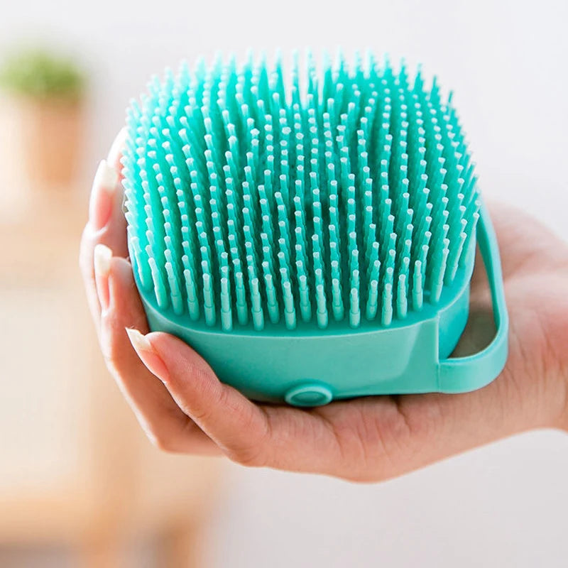 Escova de banho para animais de estimação, massageador de silicone macio, gel de banho, ferramentas limpas, pente, limpeza de cães e gatos, suprimentos de limpeza
