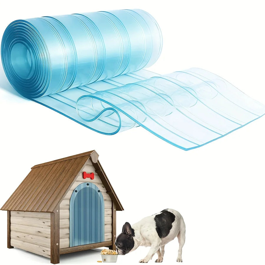 Cortinas de isolamento transparentes à prova d'água para animais de estimação no inverno, cortina de porta de PVC, aba de porta para cães recortável para casa de cachorro DIY