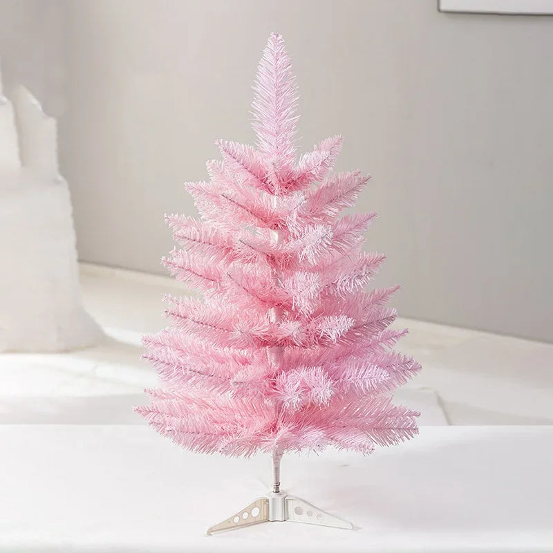 Árvore de Natal artificial, verde e rosa, modelo clássico, com suporte de plástico, acessórios de decoração natalina, presente.