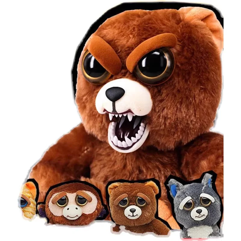 Boneco de Animal de Tamanho Médio Feisty Pets, Panda com Rosto Intercambiável, Brinquedo Interativo para Crianças