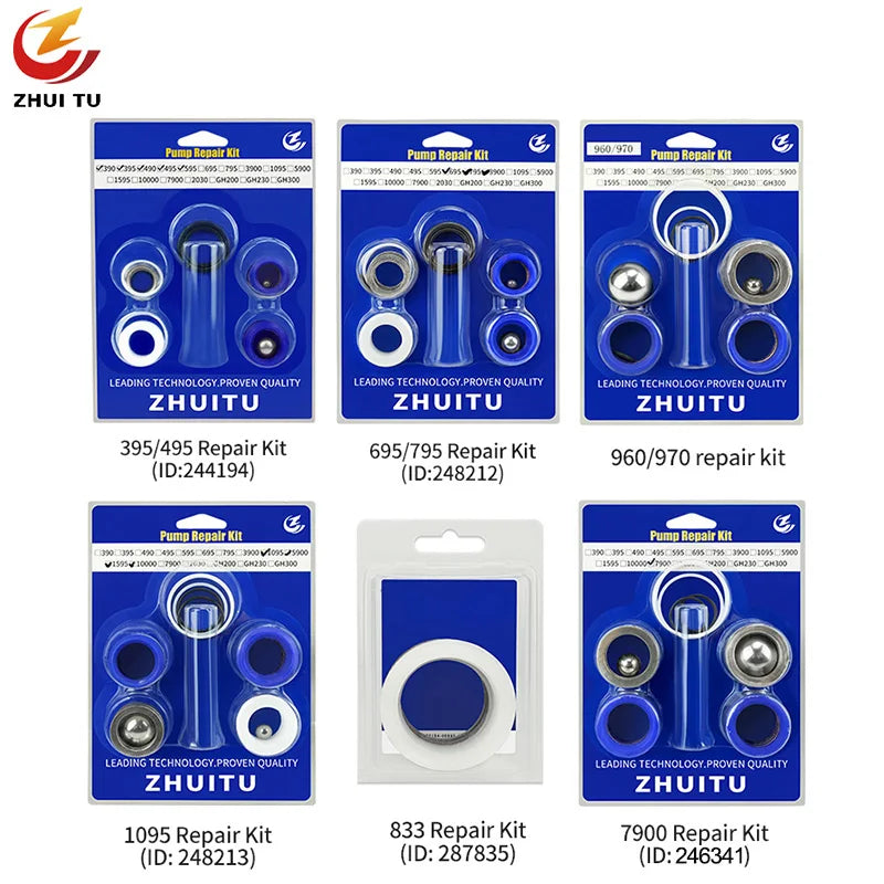 Kit de reparo de bomba de pulverizadores mal ventilados 244194 / 248212 / 287835 / 248213 / 246341   Haste do êmbolo da bomba do filtro da junta de vedação 395 695 960 833 1095