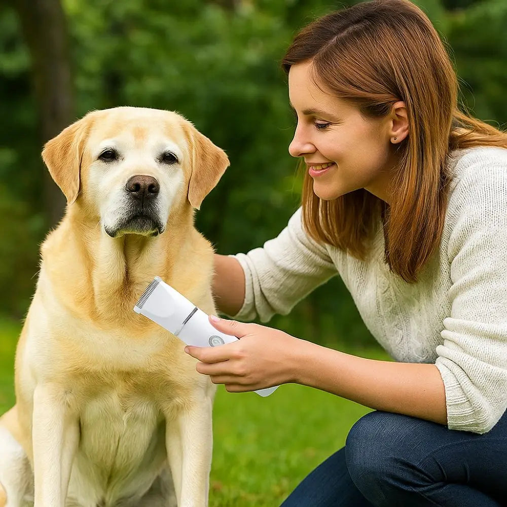 Máquina de Cortar Pelos de Animais Recarregável, Baixo Ruído, Cortador Elétrico Multifuncional, Cortador de Pelos Sem Fio Recarregável por USB