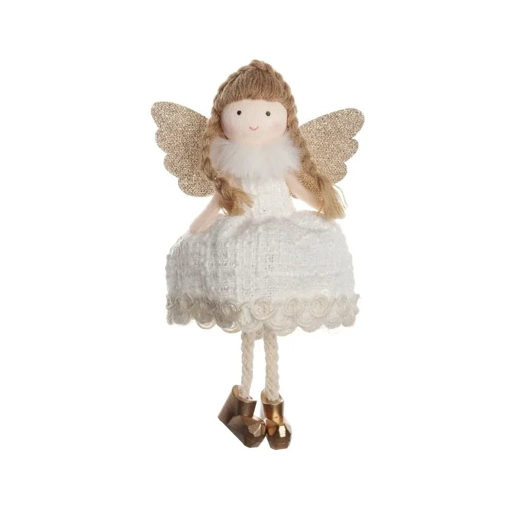 Natal Pendurado Malha Sequin Saia, Anjo Xmas Árvore Pingente Enfeites, Decoração de Casa, Noel, Presentes, 2022